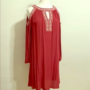 Red Rum Cold Shoulder Dress